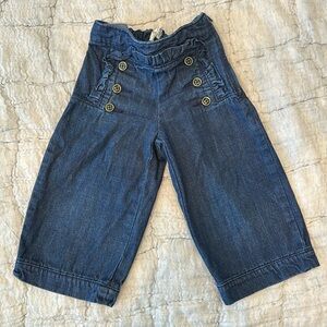 Janie and Jack girls wide length ankle length denim jeans.
